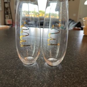Mr. And Mrs. stemless champagne flutes